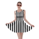 Vertical Stripes - White and Black Skater Dress