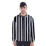 Vertical Stripes - White and Black Wind Breaker (Men)
