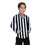 Vertical Stripes - White and Black Wind Breaker (Kids)