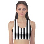 Vertical Stripes - White and Black Women s Sports Bra