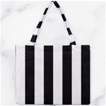 Vertical Stripes - White and Black Mini Tote Bag