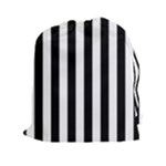 Vertical Stripes - White and Black Drawstring Pouch (XXl)