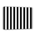 Vertical Stripes - White and Black Deluxe Canvas 16  x 12  (Stretched)