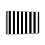 Vertical Stripes - White and Black Mini Canvas 6  x 4  (Stretched)