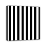 Vertical Stripes - White and Black Mini Canvas 6  x 6  (Stretched)