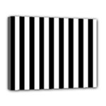 Vertical Stripes - White and Black Canvas 14  x 11  (Stretched)