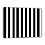 Vertical Stripes - White and Black Canvas 16  x 12  (Stretched)