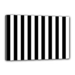 Vertical Stripes - White and Black Canvas 18  x 12  (Stretched)