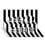 Vertical Stripes - White and Black Best Friends 3D Greeting Card (8x4)