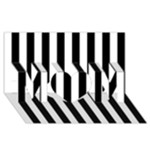 Vertical Stripes - White and Black MOM 3D Greeting Card (8x4)
