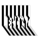 Vertical Stripes - White and Black BOY 3D Greeting Card (7x5)