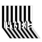 Vertical Stripes - White and Black HOPE 3D Greeting Card (7x5)