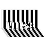 Vertical Stripes - White and Black HUGS 3D Greeting Card (8x4)