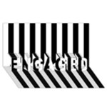 Vertical Stripes - White and Black ENGAGED 3D Greeting Card (8x4)