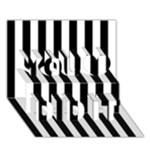 Vertical Stripes - White and Black You Did It 3D Greeting Card (7x5)