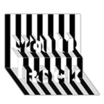 Vertical Stripes - White and Black You Rock 3D Greeting Card (7x5)