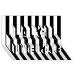 Vertical Stripes - White and Black Laugh Live Love 3D Greeting Card (8x4)