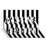 Vertical Stripes - White and Black Congrats Graduate 3D Greeting Card (8x4)