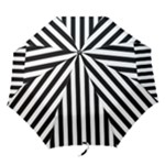 Vertical Stripes - White and Black Folding Umbrella