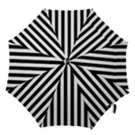 Vertical Stripes - White and Black Hook Handle Umbrella (Medium)