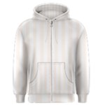 Vertical Stripes - White and Seashell Men s Zipper Hoodie