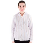 Vertical Stripes - White and Seashell Women s Zipper Hoodie