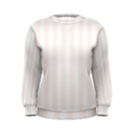 Vertical Stripes - White and Seashell Women s Sweatshirt