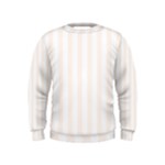Vertical Stripes - White and Seashell Kid s Sweatshirt