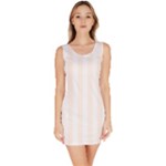 Vertical Stripes - White and Seashell Bodycon Dress