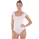 Vertical Stripes - White and Seashell Short Sleeve Leotard (Ladies)