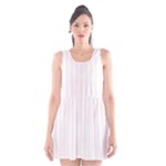 Vertical Stripes - White and Seashell Scoop Neck Skater Dress