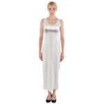 Vertical Stripes - White and Seashell Fitted Maxi Dress