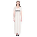 Vertical Stripes - White and Seashell Short Sleeve Maxi Dress