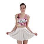 Vertical Stripes - White and Seashell Mini Skirt