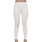 Vertical Stripes - White and Seashell Yoga Leggings