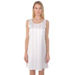 Vertical Stripes - White and Seashell Sleeveless Satin Nightdress