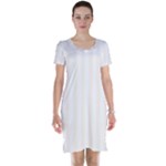 Vertical Stripes - White and Seashell Short Sleeve Nightdress