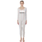 Vertical Stripes - White and Seashell Long Sleeve Catsuit