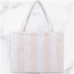 Vertical Stripes - White and Seashell Mini Tote Bag