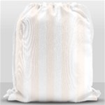Vertical Stripes - White and Seashell Drawstring Bag (Large)