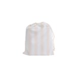 Vertical Stripes - White and Seashell Drawstring Pouch (XS)
