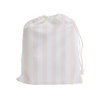Vertical Stripes - White and Seashell Drawstring Pouch (XL)