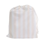 Vertical Stripes - White and Seashell Drawstring Pouch (XXl)