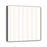 Vertical Stripes - White and Seashell Mini Canvas 6  x 6  (Stretched)