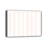 Vertical Stripes - White and Seashell Mini Canvas 7  x 5  (Stretched)