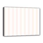 Vertical Stripes - White and Seashell Canvas 16  x 12  (Stretched)