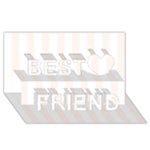 Vertical Stripes - White and Seashell Best Friends 3D Greeting Card (8x4)
