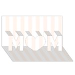 Vertical Stripes - White and Seashell MOM 3D Greeting Card (8x4)