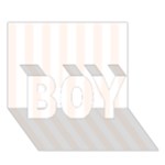 Vertical Stripes - White and Seashell BOY 3D Greeting Card (7x5)