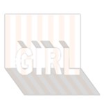 Vertical Stripes - White and Seashell GIRL 3D Greeting Card (7x5)
